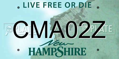 CMA02Z New Hampshire License Plate