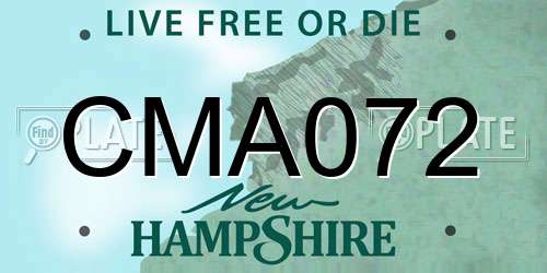 CMA072 New Hampshire License Plate