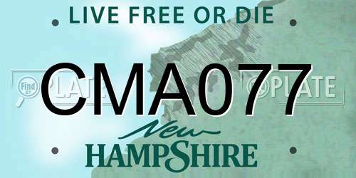 CMA077 New Hampshire License Plate