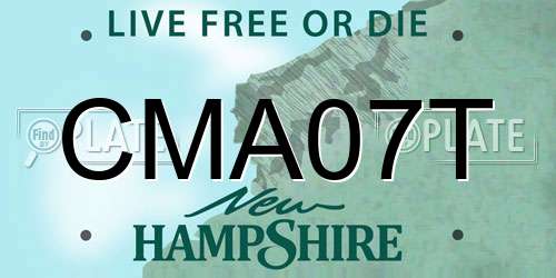 CMA07T New Hampshire License Plate