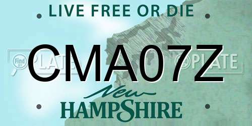 CMA07Z New Hampshire License Plate