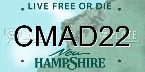 CMAD22 New Hampshire License Plate