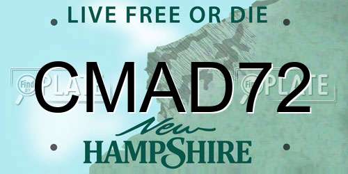 CMAD72 New Hampshire License Plate