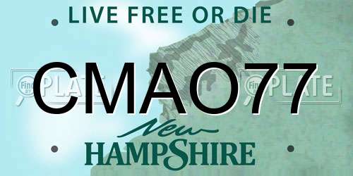 CMAO77 New Hampshire License Plate