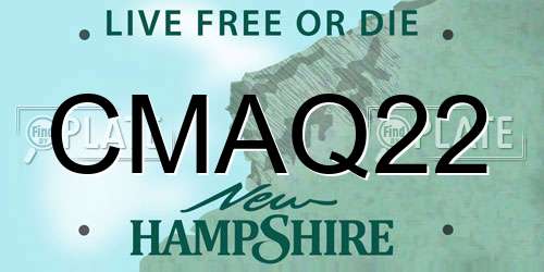 CMAQ22 New Hampshire License Plate