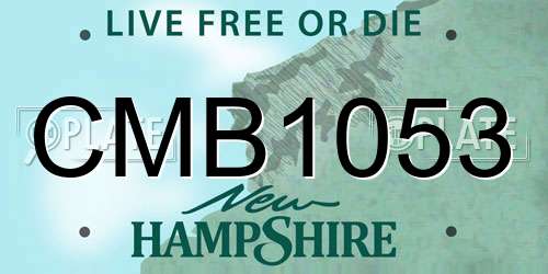 CMB1053 New Hampshire License Plate