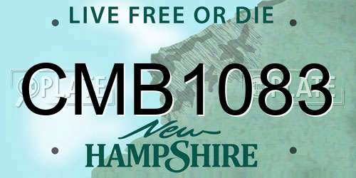 CMB1083 New Hampshire License Plate
