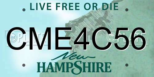 CME4C56 New Hampshire License Plate