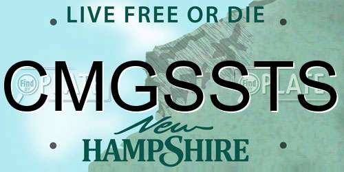 CMGSSTS New Hampshire License Plate
