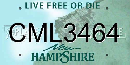 CML3464 New Hampshire License Plate