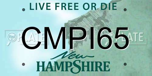 CMPI65 New Hampshire License Plate
