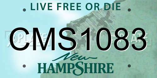 CMS1083 New Hampshire License Plate