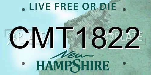 CMT1822 New Hampshire License Plate