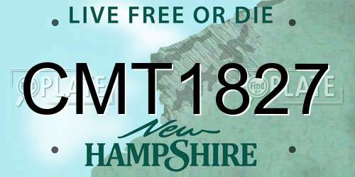 CMT1827 New Hampshire License Plate