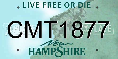 CMT1877 New Hampshire License Plate