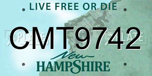 CMT9742 New Hampshire License Plate