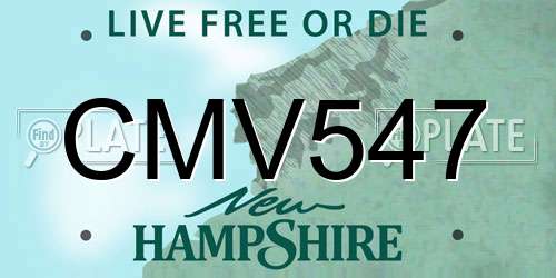 CMV547 New Hampshire License Plate