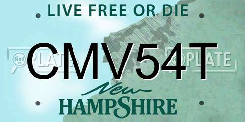 CMV54T New Hampshire License Plate