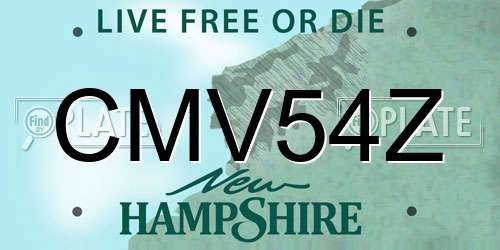 CMV54Z New Hampshire License Plate