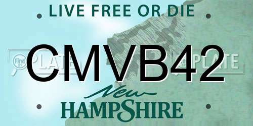CMVB42 New Hampshire License Plate