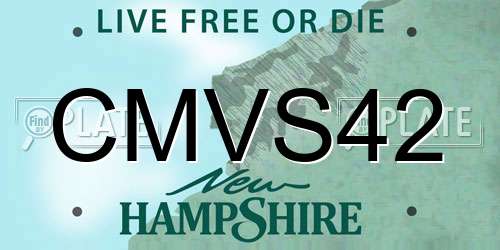 CMVS42 New Hampshire License Plate