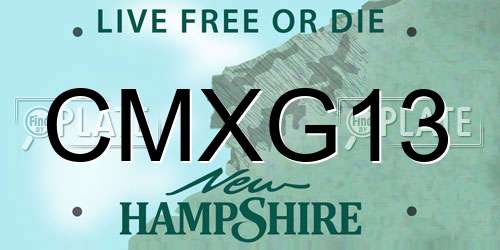 CMXG13 New Hampshire License Plate