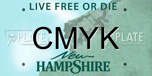 CMYK New Hampshire License Plate