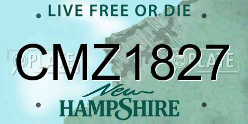 CMZ1827 New Hampshire License Plate