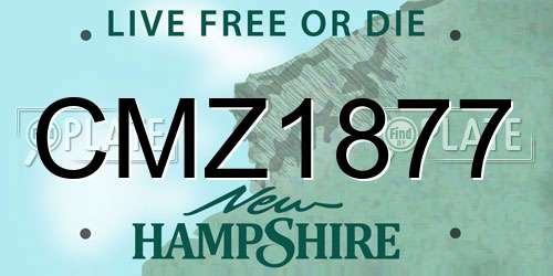 CMZ1877 New Hampshire License Plate