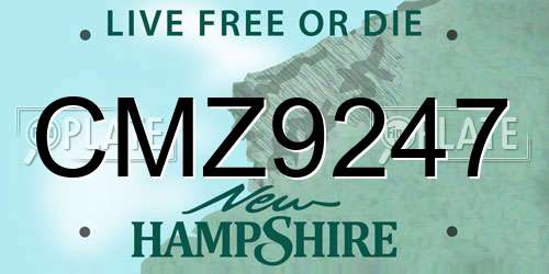CMZ9247 New Hampshire License Plate