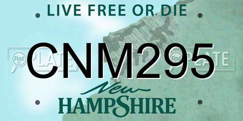 CNM295 New Hampshire License Plate