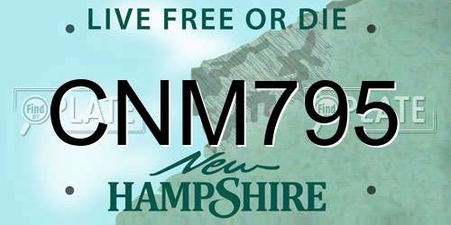 CNM795 New Hampshire License Plate