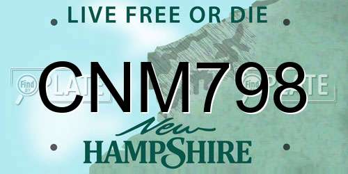 CNM798 New Hampshire License Plate