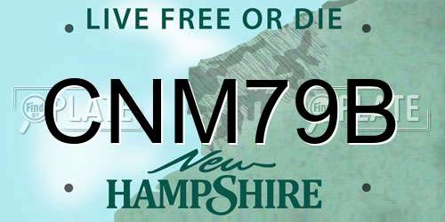 CNM79B New Hampshire License Plate