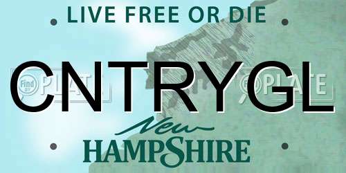 CNTRYGL New Hampshire License Plate