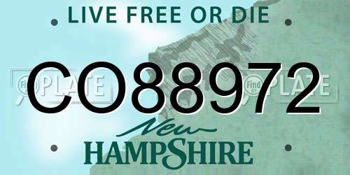 CO88972 New Hampshire License Plate
