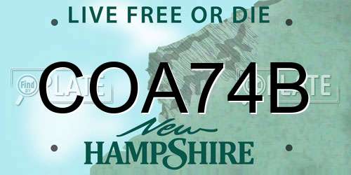 COA74B New Hampshire License Plate
