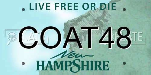 COAT48 New Hampshire License Plate