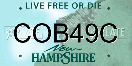 COB49C New Hampshire License Plate