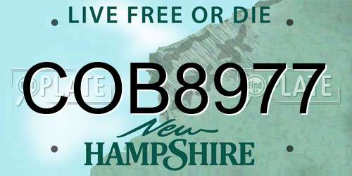 COB8977 New Hampshire License Plate