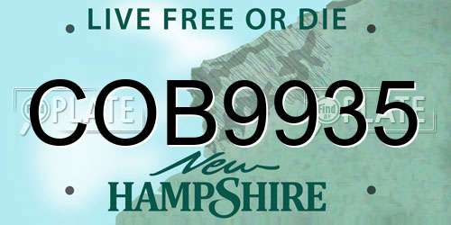 COB9935 New Hampshire License Plate