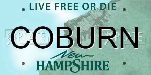 COBURN New Hampshire License Plate