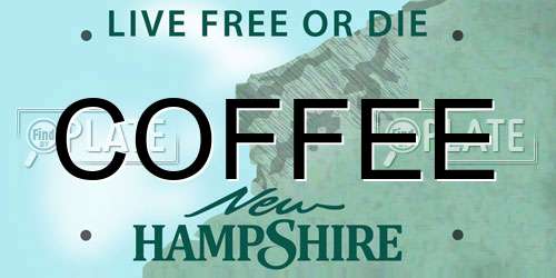 COFFEE New Hampshire License Plate