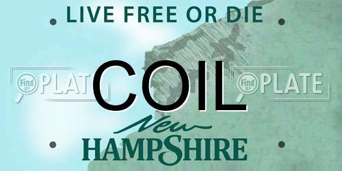 COIL New Hampshire License Plate