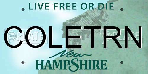 COLETRN New Hampshire License Plate