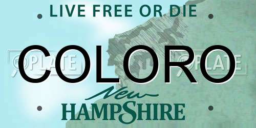 COLORO New Hampshire License Plate