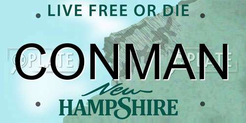 CONMAN New Hampshire License Plate