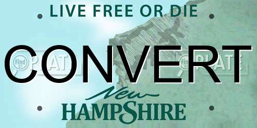 CONVERT New Hampshire License Plate
