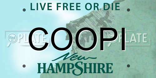 COOPI New Hampshire License Plate