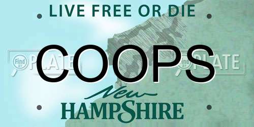 COOPS New Hampshire License Plate
